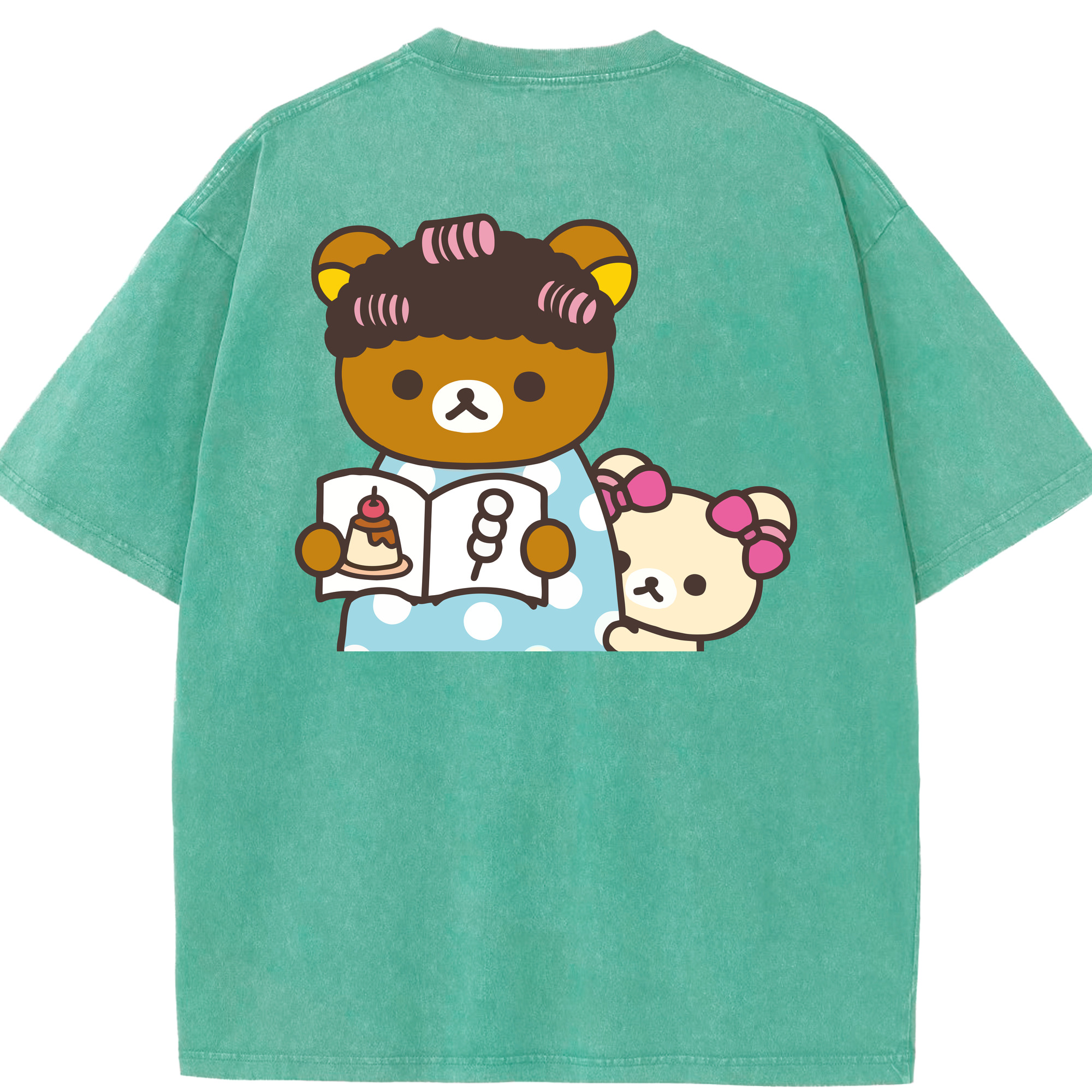 （画像用） リラックマ リラックマ キイロイトリ Rilakkuma Korilakkuma Kiiroitori 綿100% ヴィンテージ風 半袖Tシャツ（背面プリント）